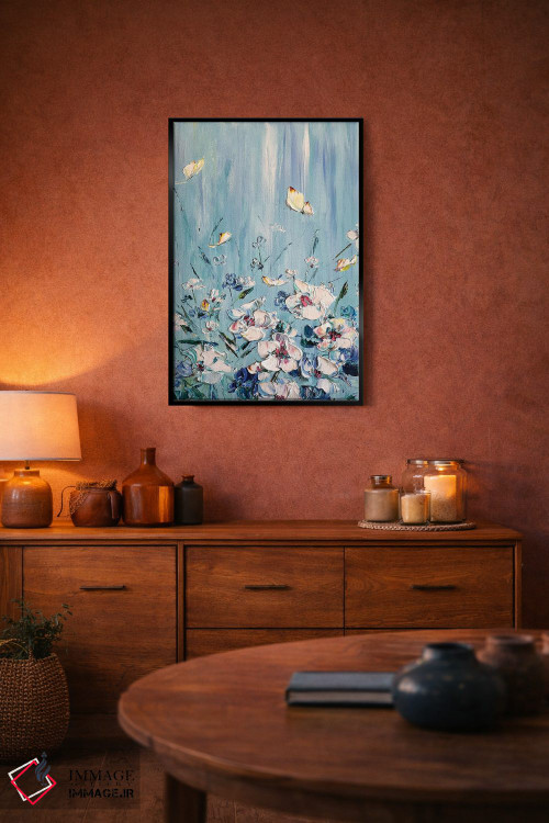 تابلو دکوراتیو چمنزار گل های سفید اثر مارینا اسکرمووا - D4B