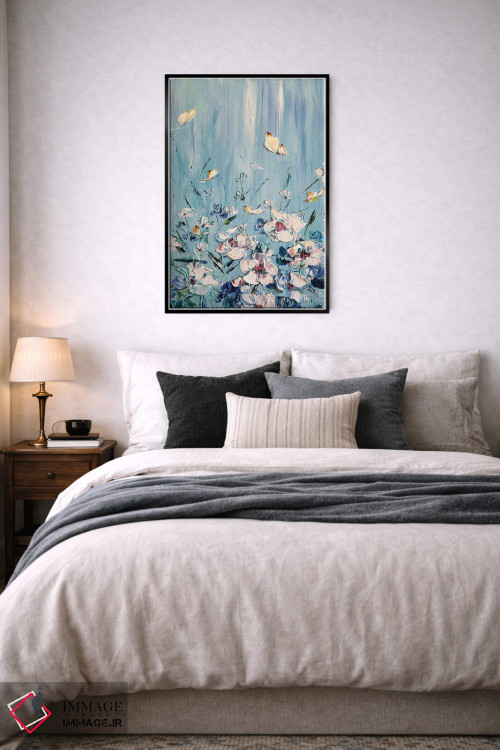 تابلو دکوراتیو چمنزار گل های سفید اثر مارینا اسکرمووا - D6B