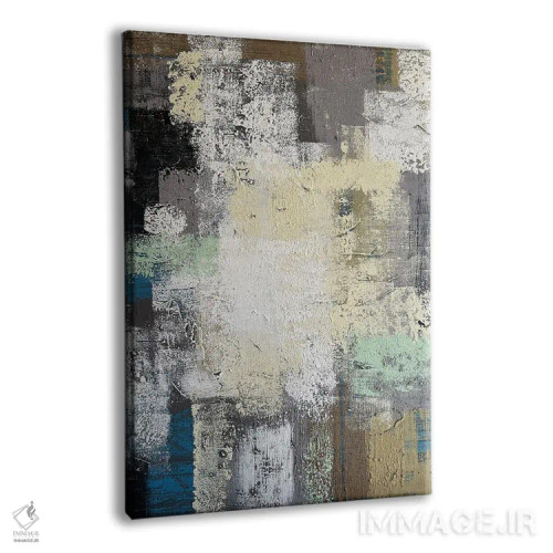 تابلو انتزاعی مستطیل های بافت دار اثر مارینا اسکرمووا - نمای پرسپکتیو محصول