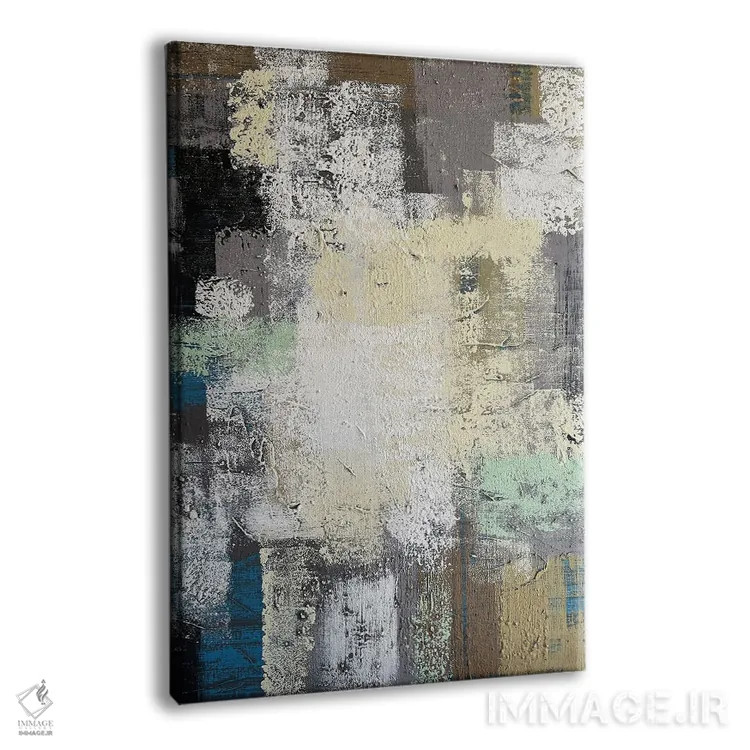 تابلو انتزاعی مستطیل های بافت دار اثر مارینا اسکرمووا - نمای پرسپکتیو محصول