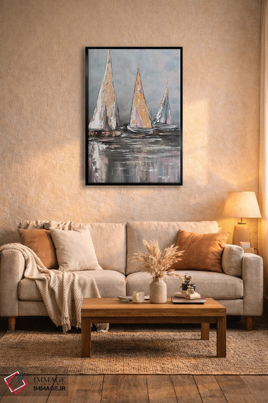 تابلو دکوراتیو قایق های بادبانی در اقیانوس اثر مارینا اسکرمووا - D5B