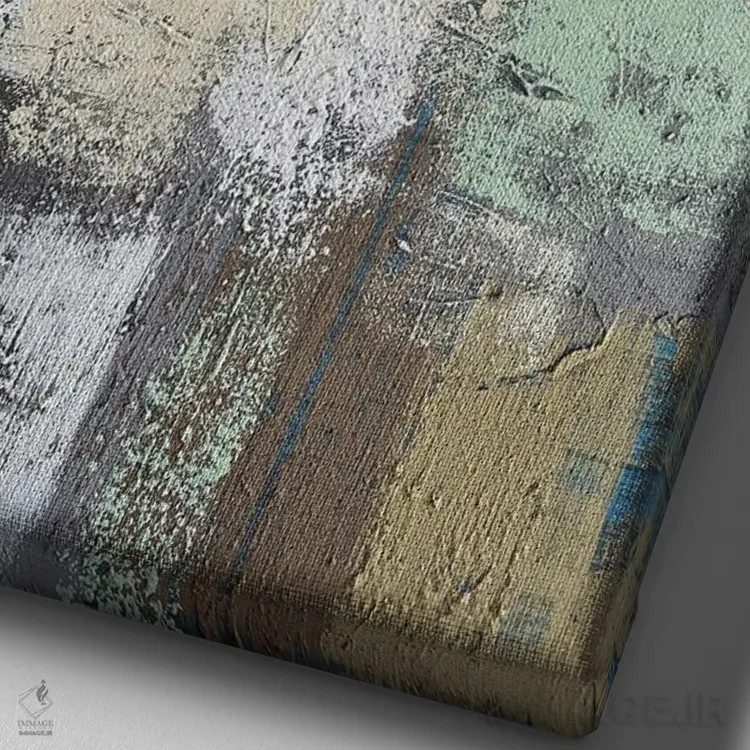 تابلو انتزاعی مستطیل های بافت دار اثر مارینا اسکرمووا - نمای نزدیک بافت بوم