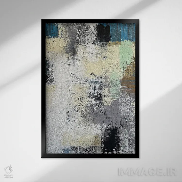 تابلو انتزاعی کوبیسم اصیل اثر مارینا اسکرمووا - نمای قابدار مشکی