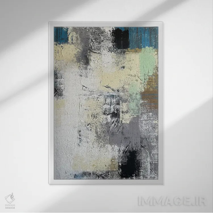 تابلو انتزاعی کوبیسم اصیل اثر مارینا اسکرمووا - نمای قابدار سفید