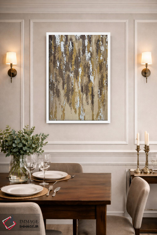 تابلو دکوراتیو پوست درخت ماسه ای طلایی اثر مارینا اسکرمووا - D1W