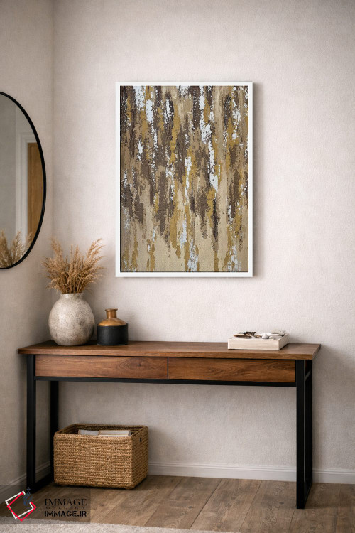 تابلو دکوراتیو پوست درخت ماسه ای طلایی اثر مارینا اسکرمووا - D3W