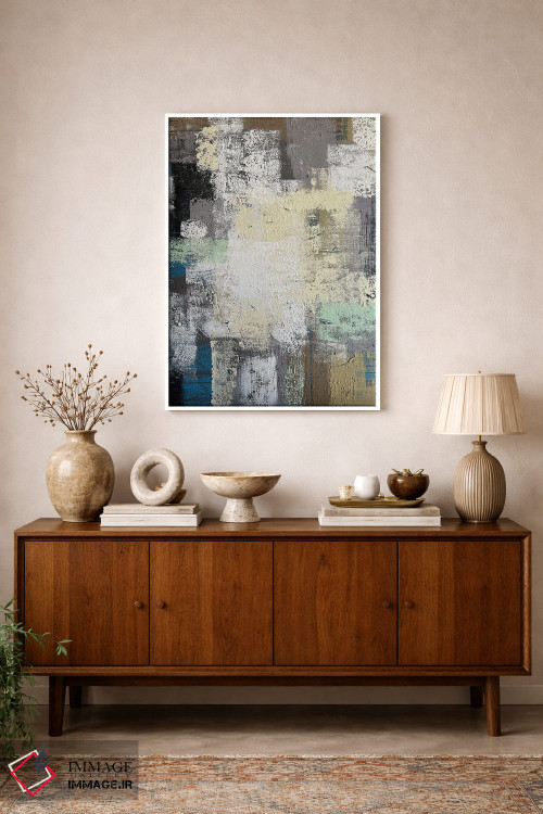 تابلو انتزاعی مستطیل های بافت دار اثر مارینا اسکرمووا - D1W