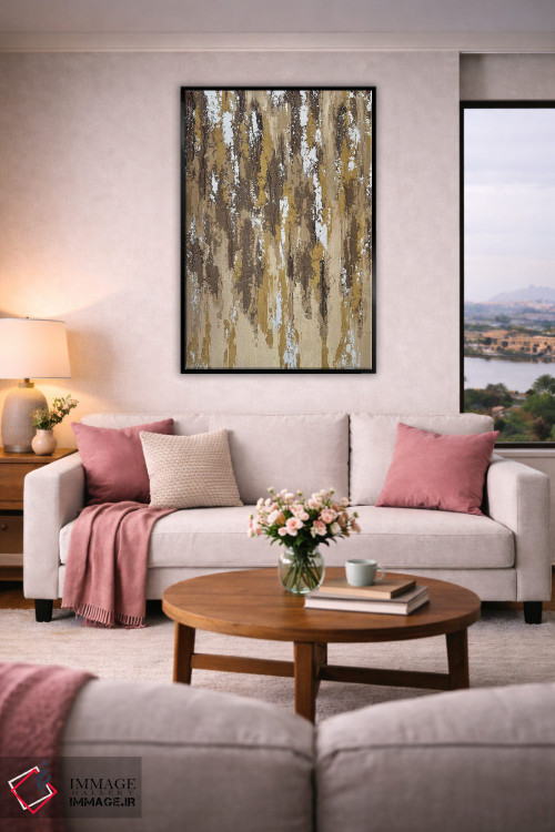 تابلو دکوراتیو پوست درخت ماسه ای طلایی اثر مارینا اسکرمووا - D5B