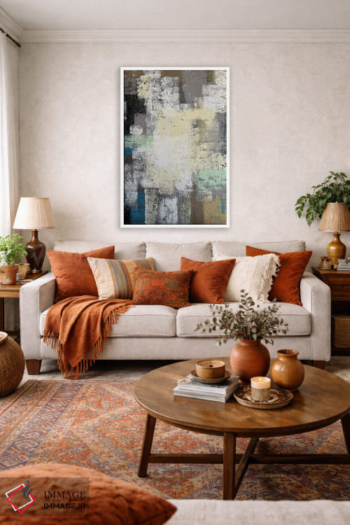 تابلو انتزاعی مستطیل های بافت دار اثر مارینا اسکرمووا - D3W