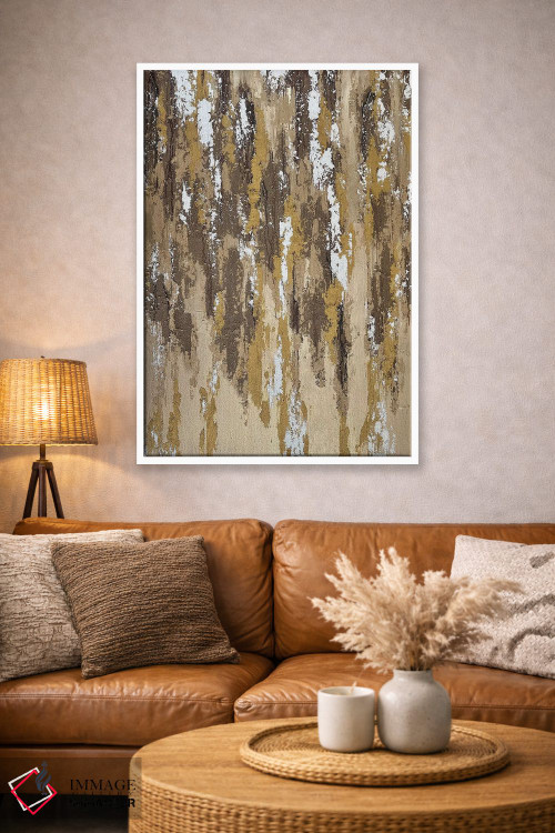 تابلو دکوراتیو پوست درخت ماسه ای طلایی اثر مارینا اسکرمووا - D4W