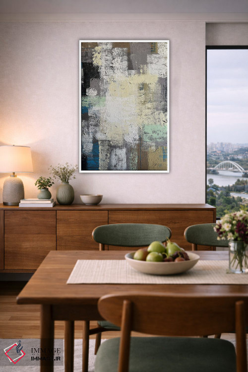 تابلو انتزاعی مستطیل های بافت دار اثر مارینا اسکرمووا - D6W