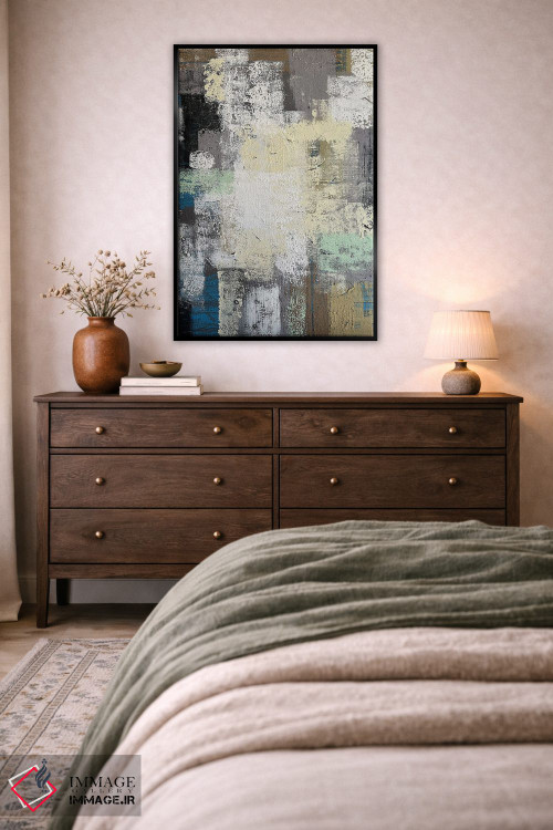 تابلو انتزاعی مستطیل های بافت دار اثر مارینا اسکرمووا - D5B