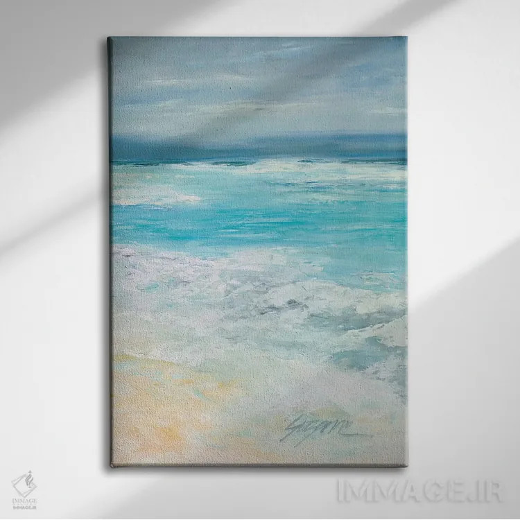 تابلو مدرن طوفان در دریا ۲ اثر سوزان ویلکینز - نمای روبهرو روی دیوار