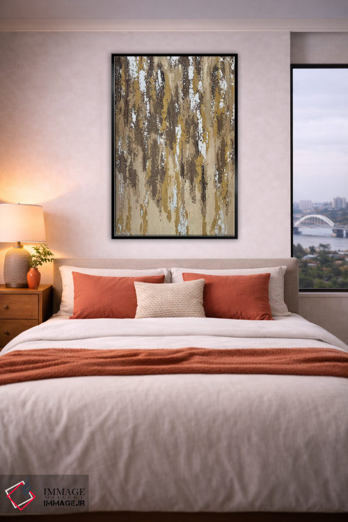 تابلو دکوراتیو پوست درخت ماسه ای طلایی اثر مارینا اسکرمووا - D6B