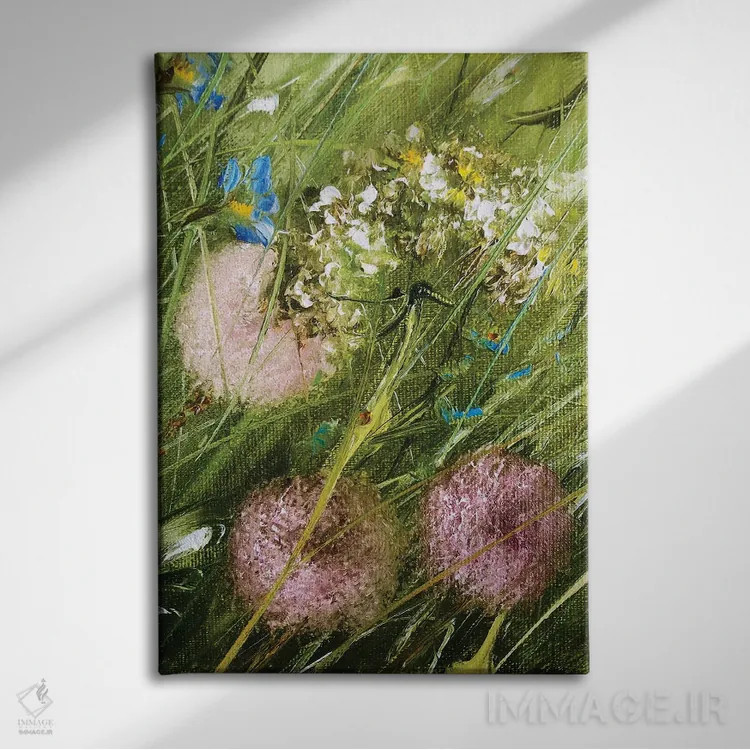 تابلو دکوراتیو قاصدک ها ۳ اثر مارینا اسکرمووا - نمای روبهرو روی دیوار