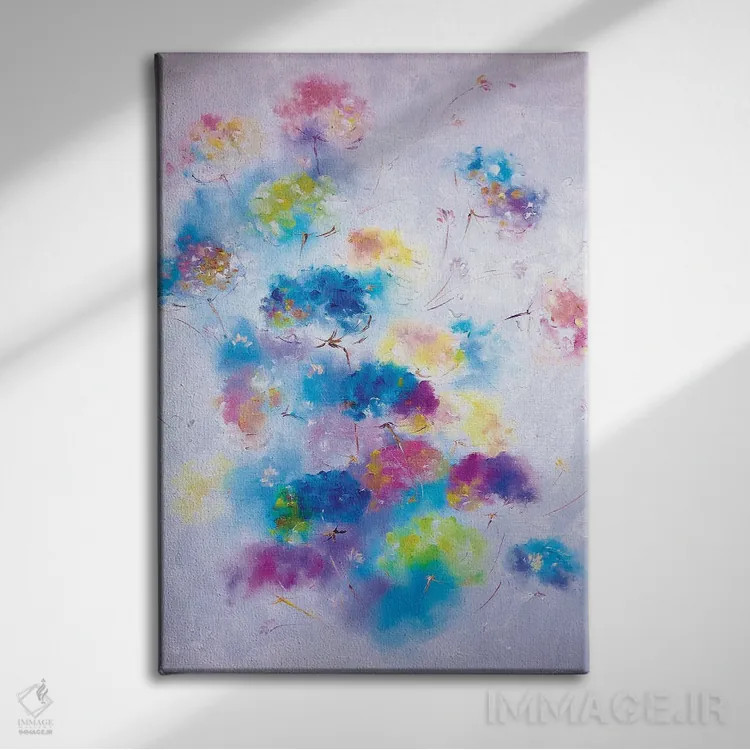 تابلو انتزاعی رقصندگان هوا اثر مارینا اسکرمووا - نمای روبهرو روی دیوار