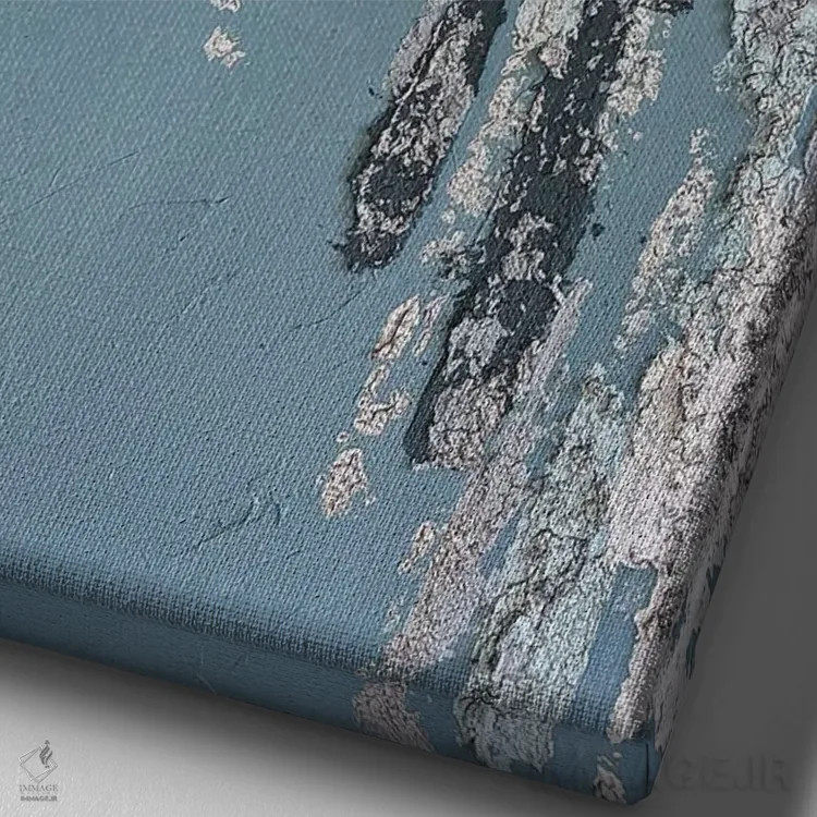 تابلو دکوراتیو جنگل آبی اثر مارینا اسکرمووا - نمای نزدیک بافت بوم