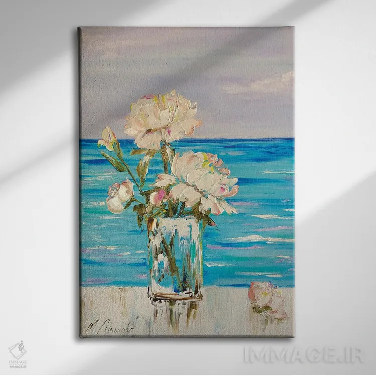 تابلو دکوراتیو صبح گلی اثر مارینا اسکرمووا - نمای روبهرو روی دیوار