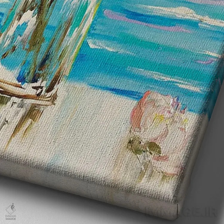 تابلو دکوراتیو صبح گلی اثر مارینا اسکرمووا - نمای نزدیک بافت بوم