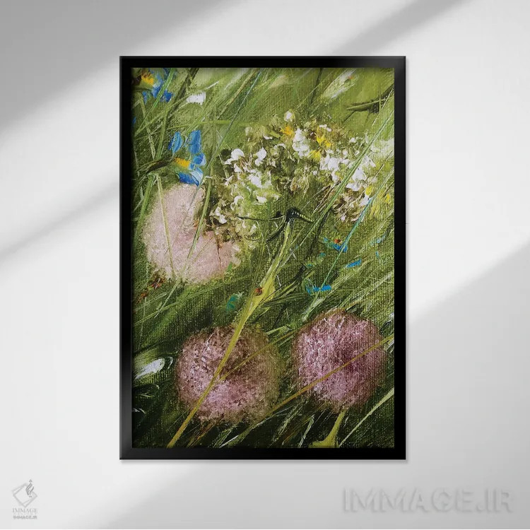 تابلو دکوراتیو قاصدک ها ۳ اثر مارینا اسکرمووا - نمای قابدار مشکی