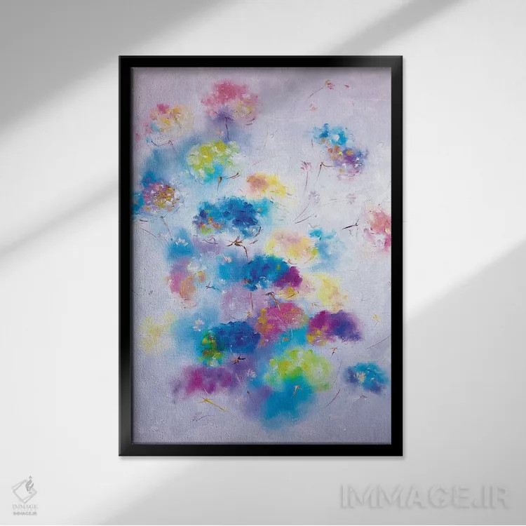 تابلو انتزاعی رقصندگان هوا اثر مارینا اسکرمووا - نمای قابدار مشکی