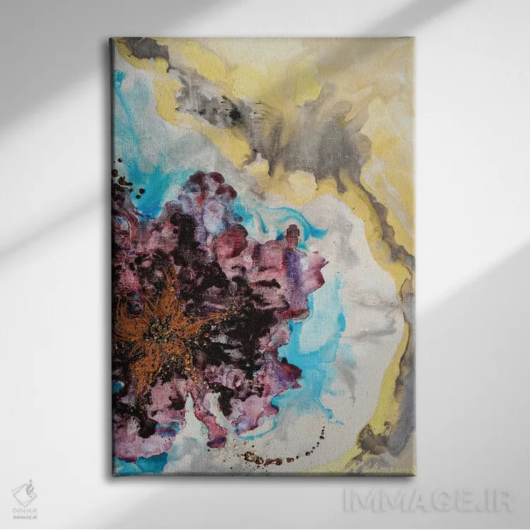 تابلو انتزاعی خیال پردازی گل ها اثر مارینا اسکرمووا - نمای روبهرو روی دیوار