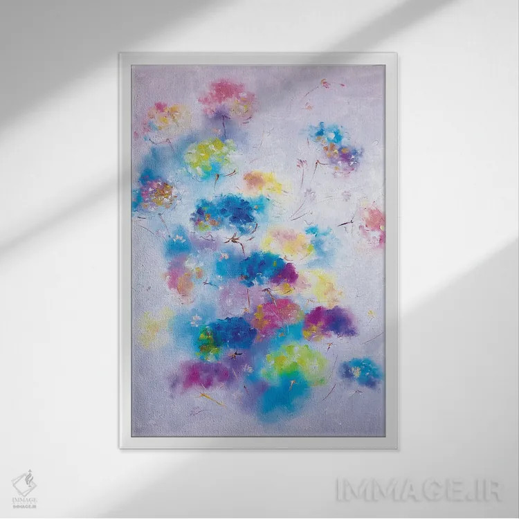 تابلو انتزاعی رقصندگان هوا اثر مارینا اسکرمووا - نمای قابدار سفید