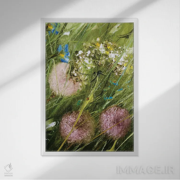 تابلو دکوراتیو قاصدک ها ۳ اثر مارینا اسکرمووا - نمای قابدار سفید