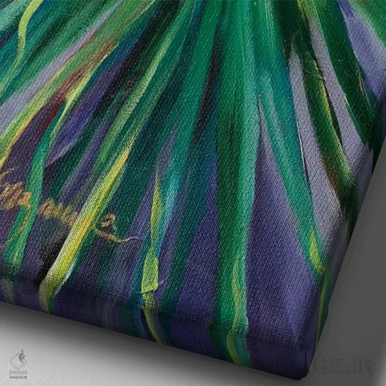 تابلو انتزاعی باغ انتزاعی ۲ اثر سوزان ویلکینز - نمای نزدیک بافت بوم