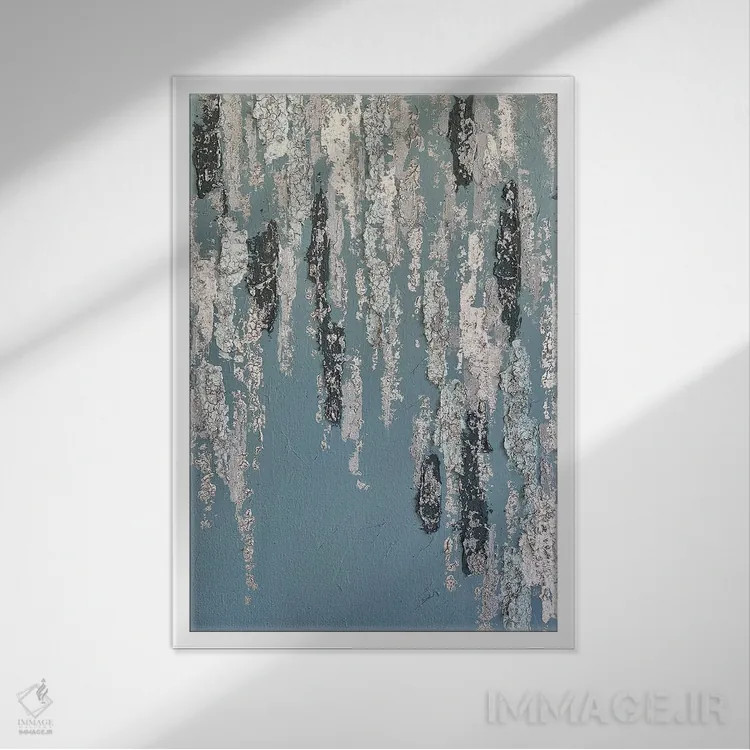 تابلو دکوراتیو جنگل آبی اثر مارینا اسکرمووا - نمای قابدار سفید