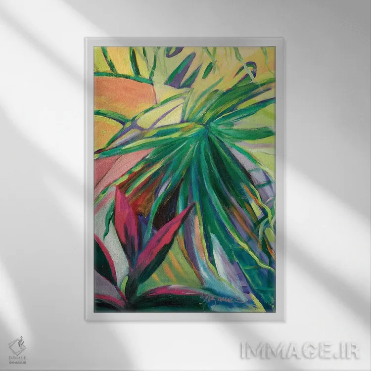 تابلو انتزاعی باغ انتزاعی ۱ اثر سوزان ویلکینز - نمای قابدار سفید