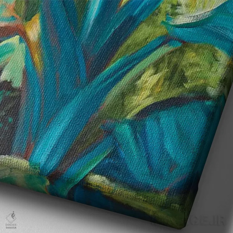 تابلو دکوراتیو زوج موز سبز ۱ اثر سوزان ویلکینز - نمای نزدیک بافت بوم
