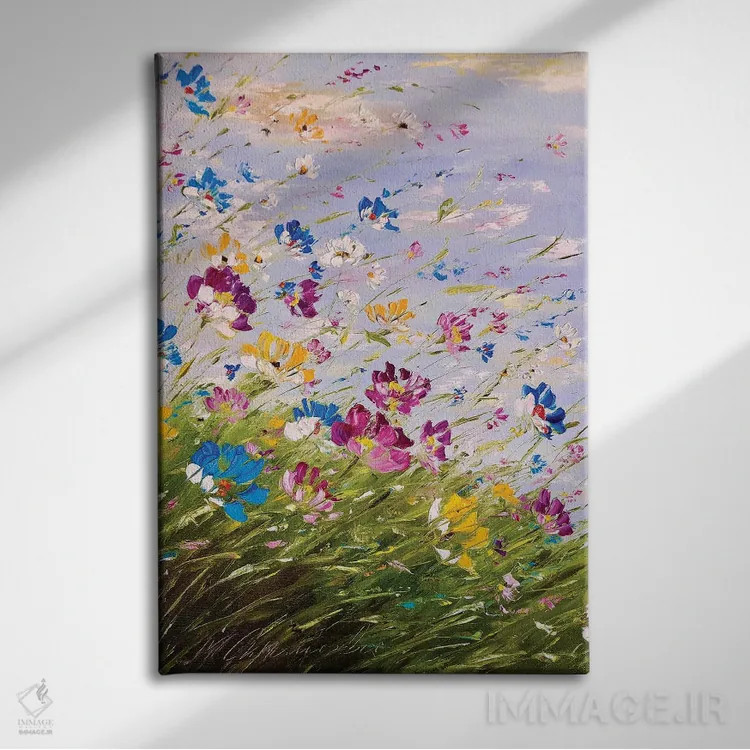 تابلو دکوراتیو گلدار اثر مارینا اسکرمووا - نمای روبهرو روی دیوار