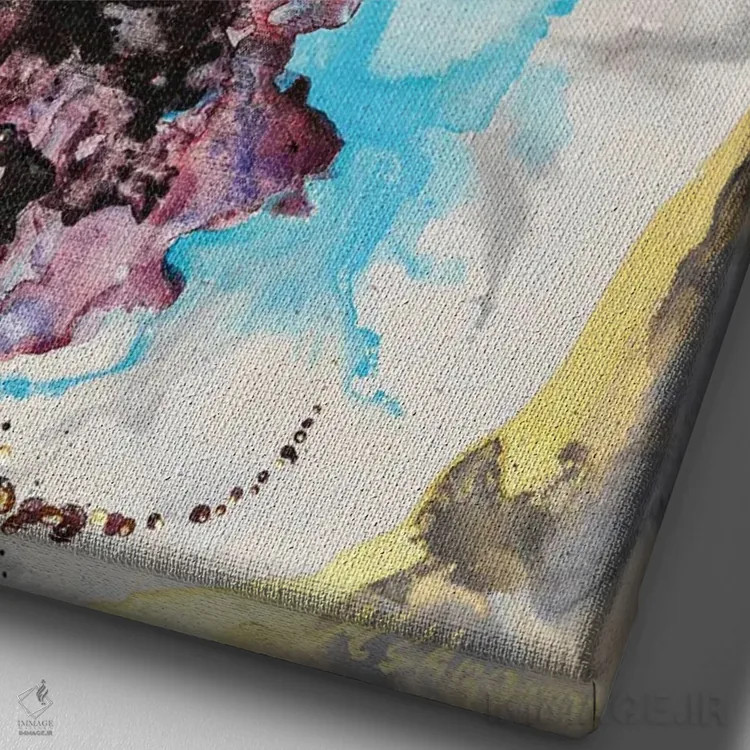 تابلو انتزاعی خیال پردازی گل ها اثر مارینا اسکرمووا - نمای نزدیک بافت بوم