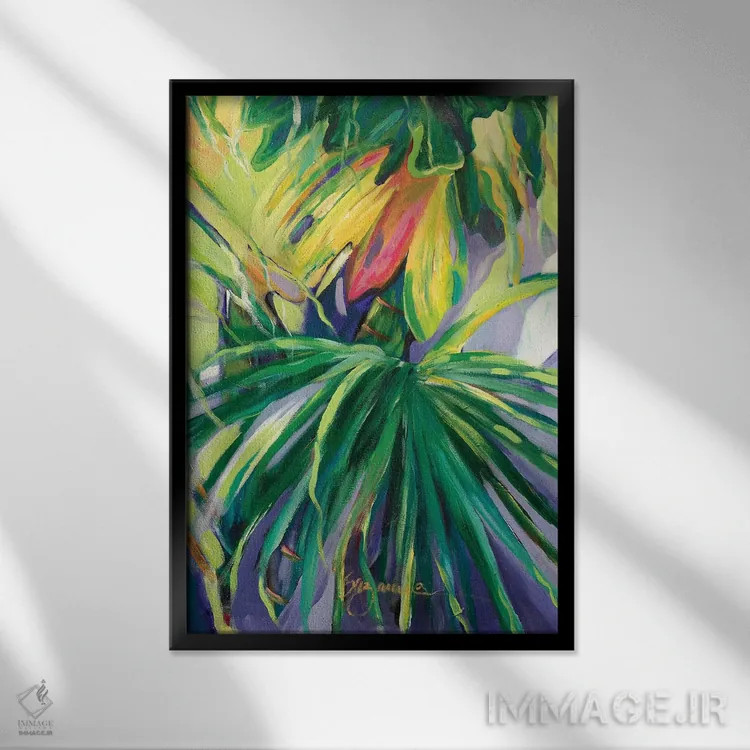 تابلو انتزاعی باغ انتزاعی ۲ اثر سوزان ویلکینز - نمای قابدار مشکی