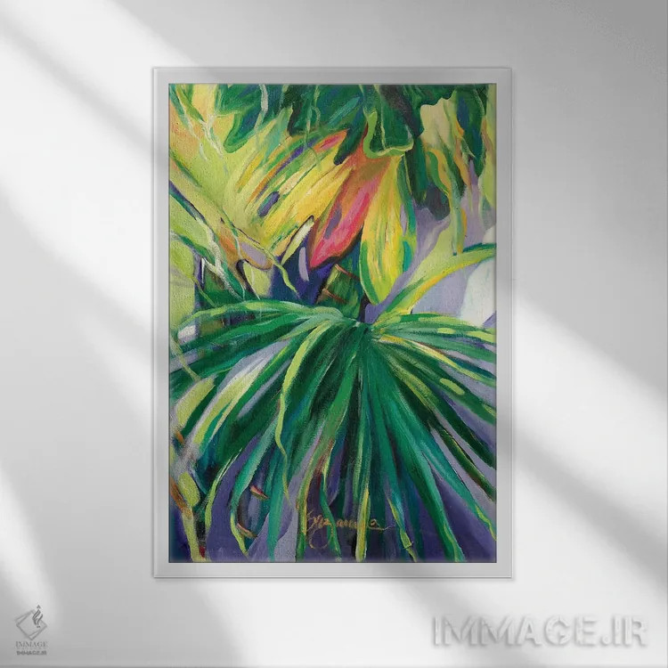 تابلو انتزاعی باغ انتزاعی ۲ اثر سوزان ویلکینز - نمای قابدار سفید