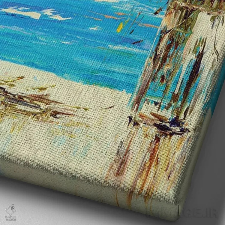 تابلو دکوراتیو نمای دریا اثر مارینا اسکرمووا - نمای نزدیک بافت بوم