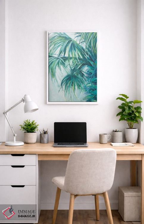 تابلو دکوراتیو نخلچه آبی اثر سوزان ویلکینز - D2W