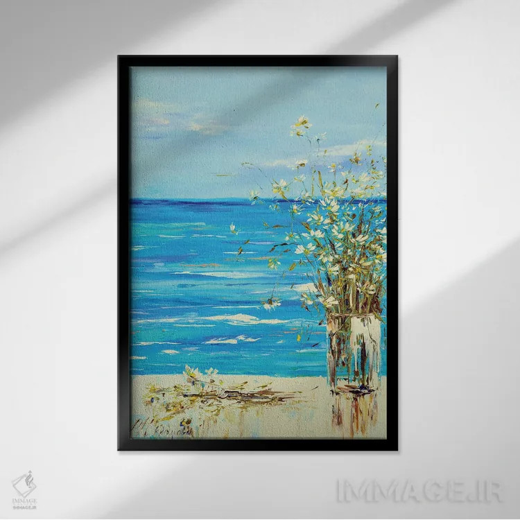 تابلو دکوراتیو نمای دریا اثر مارینا اسکرمووا - نمای قابدار مشکی