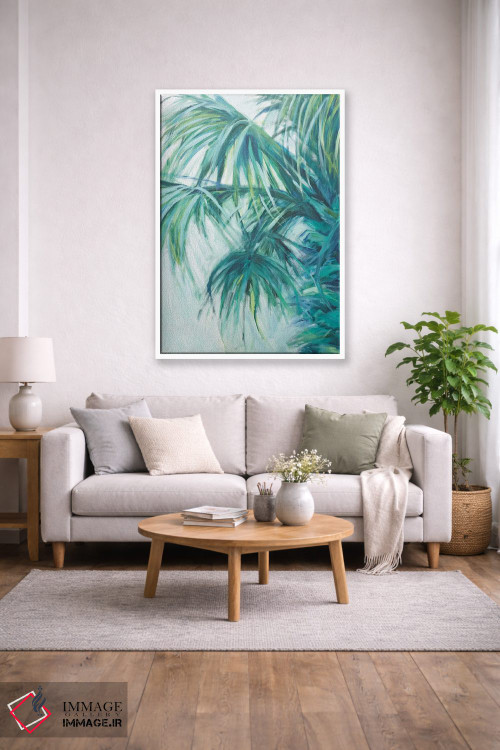 تابلو دکوراتیو نخلچه آبی اثر سوزان ویلکینز - D1W