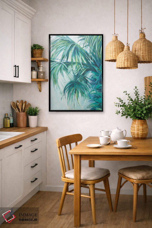 تابلو دکوراتیو نخلچه آبی اثر سوزان ویلکینز - D5B