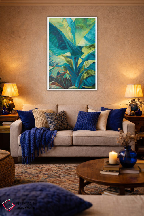 تابلو دکوراتیو زوج موز سبز ۱ اثر سوزان ویلکینز - D4W