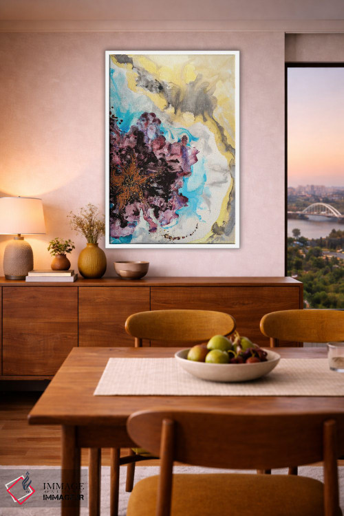 تابلو انتزاعی خیال پردازی گل ها اثر مارینا اسکرمووا - D6W