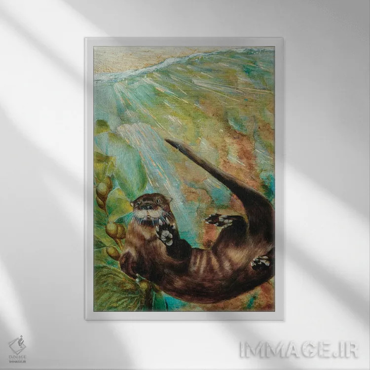 تابلو دکوراتیو خارپشتی اثر جسیکا پیدکاک - نمای قابدار سفید