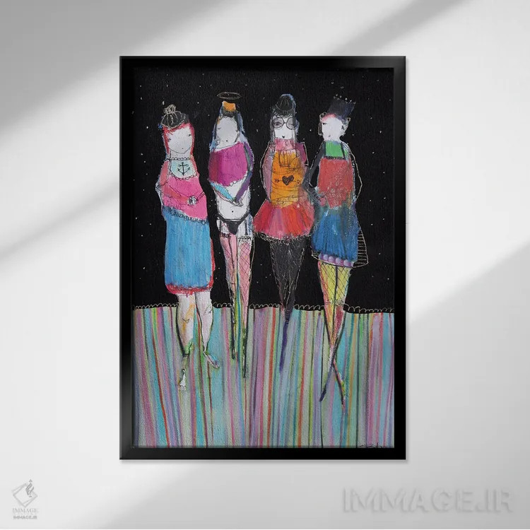 تابلو دکوراتیو مد اثر پاتریس دزیله - نمای قابدار مشکی