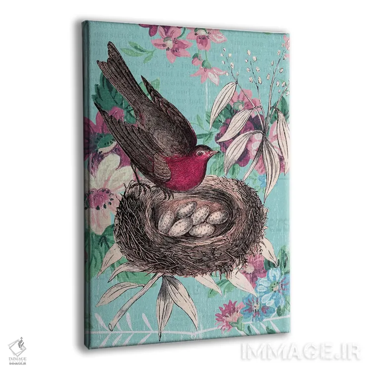 تابلو مدرن کولاژ لانه پرنده اثر پیدیکس - نمای پرسپکتیو محصول