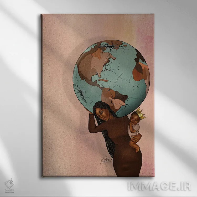 تابلو دکوراتیو بار مادر اثر پنیل انچیل - نمای روبهرو روی دیوار