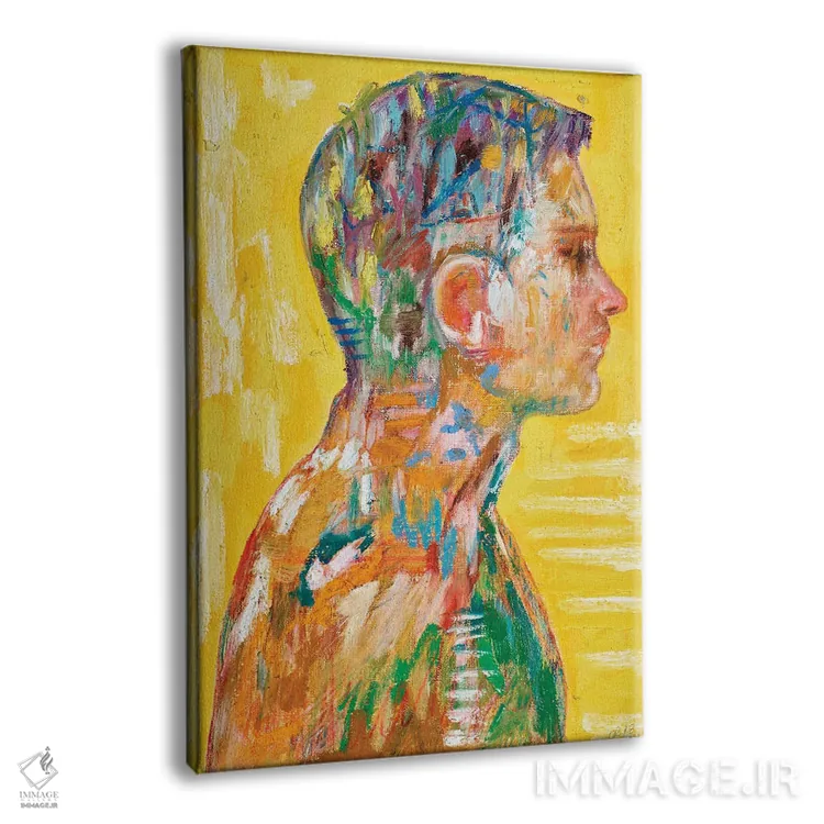 تابلو انتزاعی زرد اثر کریس روبوراس - نمای پرسپکتیو محصول