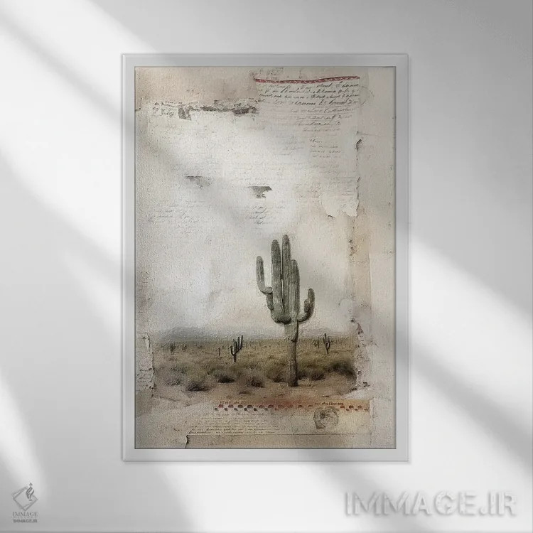 تابلو دکوراتیو کلاژ کویر اثر ریلیب - نمای قابدار سفید