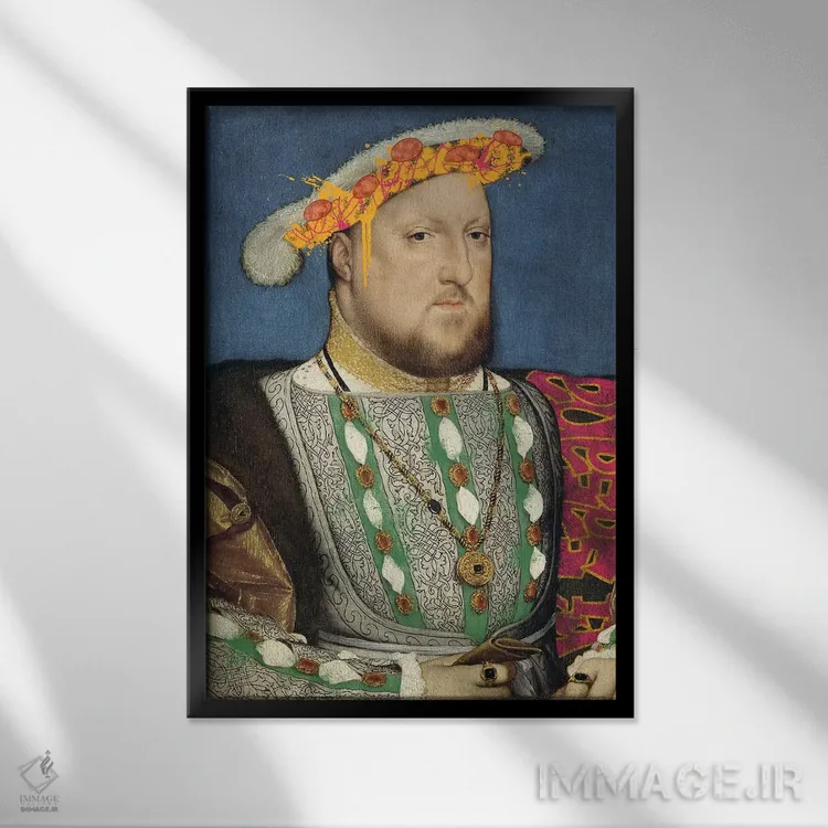 تابلو دکوراتیو پرتره هنری هفتم پادشاه انگلستان - پادشاه انگلستان… اثر فایو بای فایو کالکتیو - نمای قابدار مشکی